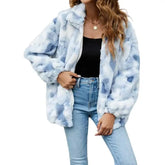 Tie Dye Flannel Zipper Loose Jacket
